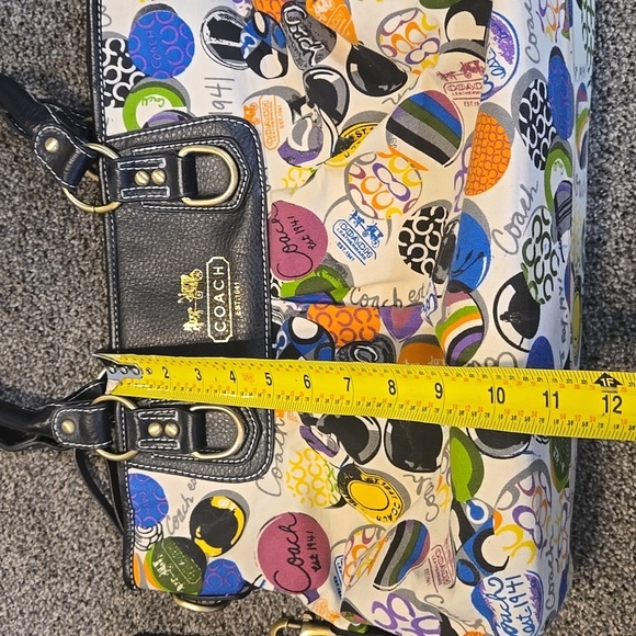 Vintage Coach CO6Q-1485 Multicolor Logo Y2K Women's Bag Tote Purse - Picture 4 of 15